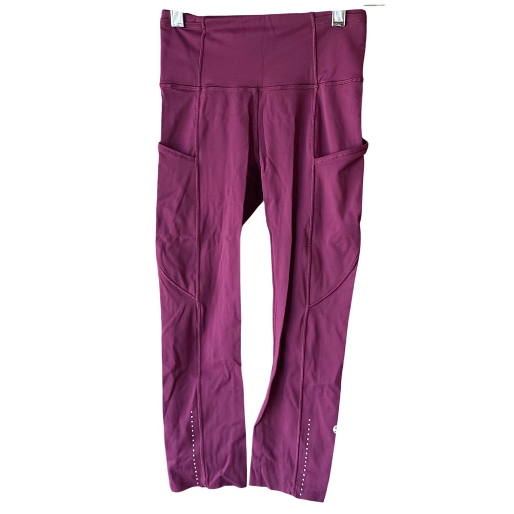 Lululemon‎ Fast and Free Crop II 19" Nulux Leggings Size 2 Marvel Purple